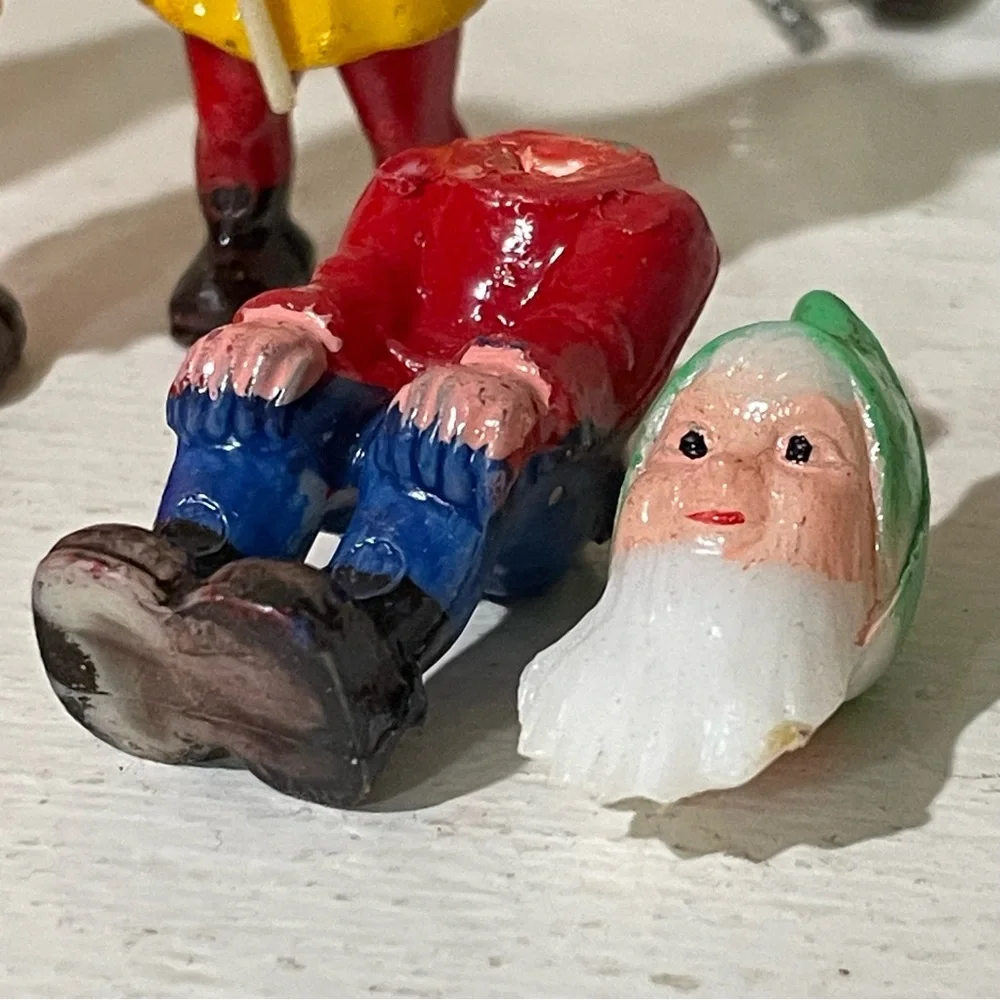 Vintage Snow White and Dwarfs plastic figures